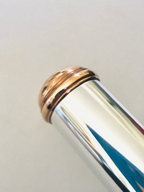 Candelarius Sterling Silver Seamed Flute Headjoint, Rose Gold Engraved Plated Lipplate and Crown, Warranty!