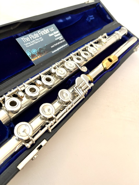 Powell Handmade Custom All Silver Flute, OVERHAULED, Inline G, B foot, High E Facilitator, Gold Plated Lip/Crown, 1-Year Warranty!
