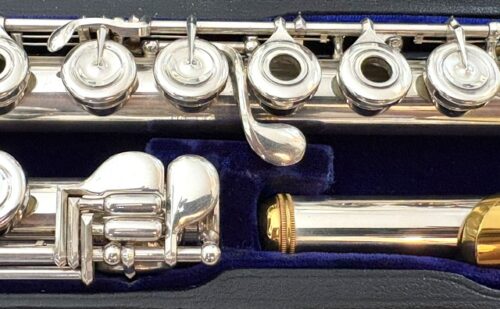 Powell Handmade Custom All Silver Flute, OVERHAULED, Inline G, B foot, High E Facilitator, Gold Plated Lip/Crown, 1-Year Warranty!