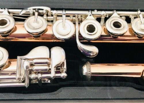 IMG_4232.jpg Powell 9k Aurumite Conservatory Flute, Sterling Mechanism, Solid 9k Gold Lip, Offset G, Overhauled with Straubinger Pads, Warranty!