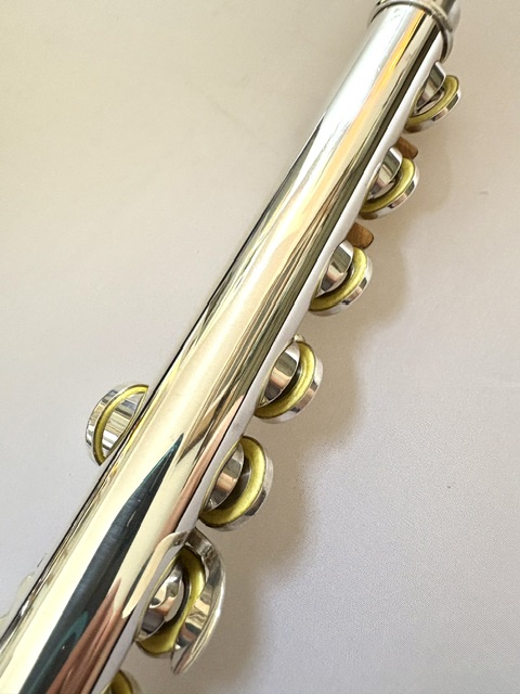 Powell Handmade Custom All Silver Flute, OVERHAULED, Inline G, B foot, High E Facilitator, Gold Plated Lip/Crown, 1-Year Warranty!