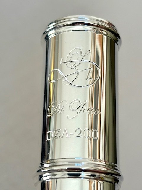 IMG_8388.jpg New! DiZhao DZA-200 Silver Alto Flute, Sterling Silver Straight Headjoint, Body, Foot, Silver plated curved Head and mechanism, Factory Warranty!