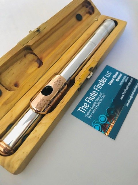 Candelarius Sterling Silver Seamed Flute Headjoint, Rose Gold Engraved Plated Lipplate and Crown, Warranty!