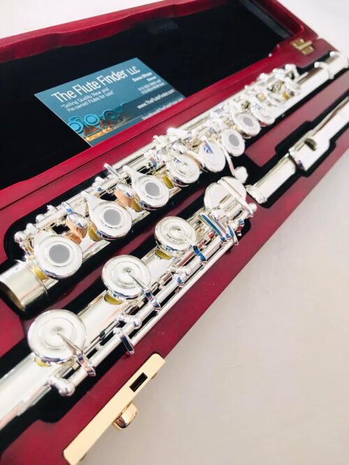 openbox-19.jpg New DiZhao DZ-801 BEF, #C#D, Solid Silver Headjoint and body with 14k Gold Riser, Offset G, C# Trill, D# Roller, Split E Mechanism, Factory Warranty!