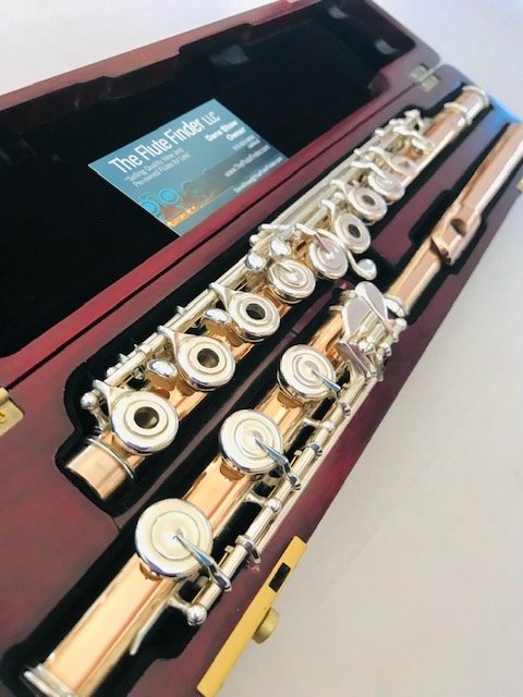SOLD - DiZhao Handmade 14k Gold/Silver Flute, 6k Gold Lipplate/14k Riser, Engraved, Overhauled, C# Trill, Offset G, High E Facilitator, Warranty!