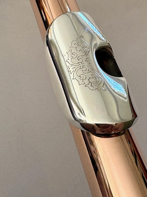IMG_0997 Drelinger 9k Max Custom Made Flute Headjoint, 9k Gold Air Reed, Sterling Silver Engraved Lipplate, Warranty!