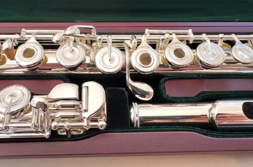 New! Pearl PF-795 Elegante Series Flute, Handmade Solid Silver, Offset G, B foot, Split E Mechanism, C# Trill Key, Factory Warranty!