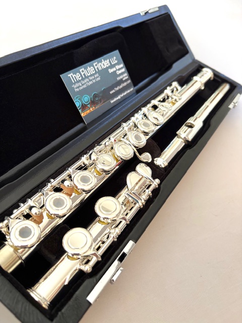 IMG_1181 New Dizhao DZ-301 COF Flute, All Silver Plated, Sterling Silver Lipplate/Riser, Offset G, C Foot, Factory Warranty!