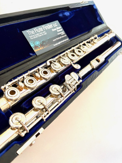 IMG_1820 Mateki MO-052 RH Solid .900 Coin Silver Handmade Flute, Inline G, C# Trill Key, Overhauled With 1-Year Warranty!