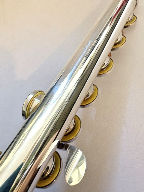 Mateki MO-032 RH Solid Silver Handmade Flute, Inline G, 14k Gold Riser/Halo, Overhauled With 1-Year Warranty!