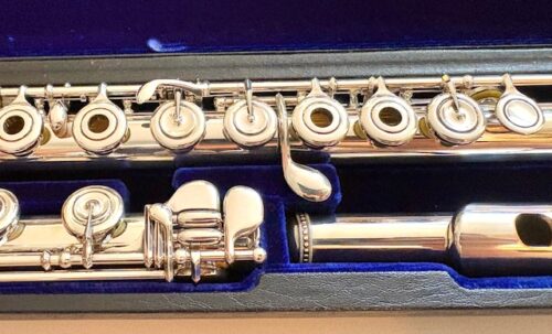 IMG_1831 Mateki MO-052 RH Solid .900 Coin Silver Handmade Flute, Inline G, C# Trill Key, Overhauled With 1-Year Warranty!