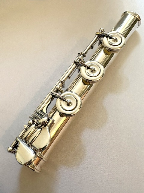 Mateki MO-032 RH Solid Silver Handmade Flute, Inline G, 14k Gold Riser/Halo, Overhauled With 1-Year Warranty!