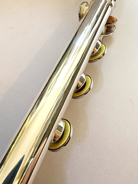 Mateki MO-032 RH Solid Silver Handmade Flute, Inline G, 14k Gold Riser/Halo, Overhauled With 1-Year Warranty!