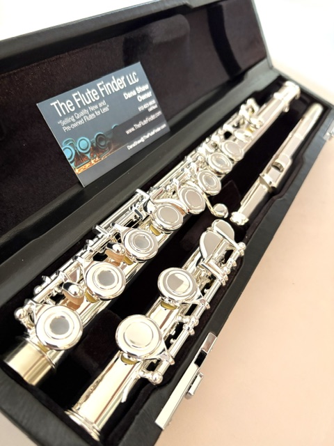 New Dizhao DZ-301 CEF Flute, All Silver Plated, Sterling Silver Lipplate/Riser, Offset G, Split E Mechanism, C Foot, Factory Warranty!