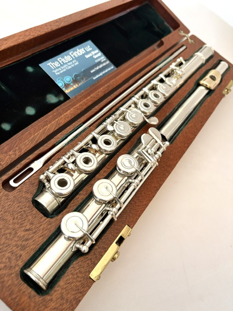 N.D.”Tip” Lamberson Handmade All Silver Flute, Inline G, Soldered Tone Holes, 14k Plated Lip, Overhauled, 1-Year Warranty!