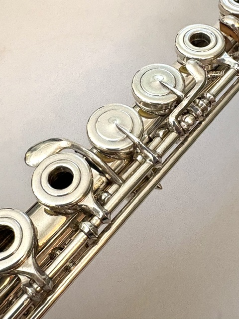 N.D.”Tip” Lamberson Handmade All Silver Flute, Inline G, Soldered Tone Holes, 14k Plated Lip, Overhauled, 1-Year Warranty!