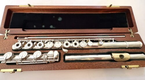 N.D.”Tip” Lamberson Handmade All Silver Flute, Inline G, Soldered Tone Holes, 14k Plated Lip, Overhauled, 1-Year Warranty!