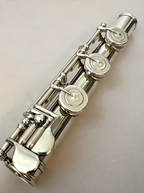 N.D.”Tip” Lamberson Handmade All Silver Flute, Inline G, Soldered Tone Holes, 14k Plated Lip, Overhauled, 1-Year Warranty!