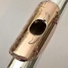 IMG_2710 Song .995 Silver Flute, Handmade Engraved Headjoint, 14K Solid Gold Lip/Riser, 14k Wings, Diamond & Gemstone Embellished