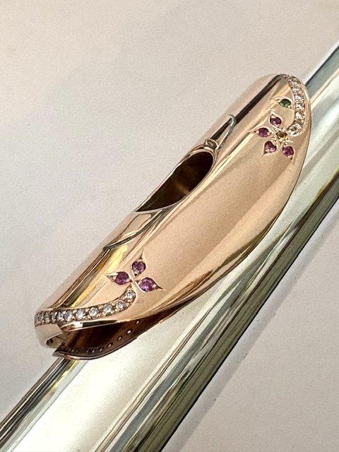 IMG_2711 Song .995 Silver Flute, Handmade Engraved Headjoint, 14K Solid Gold Lip/Riser, 14k Wings, Diamond & Gemstone Embellished