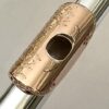 IMG_2718 Song .995 Silver Flute, Handmade Engraved Headjoint, 14K Solid Gold Lip/Riser, 14k Wings, Diamond & Gemstone Embellished