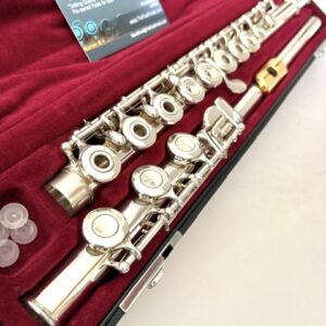 IMG_3282 Yamaha YFL-481II Solid Silver Flute, Gold Plated Lipplate, Inline G, B Foot, 1-Year Warranty!