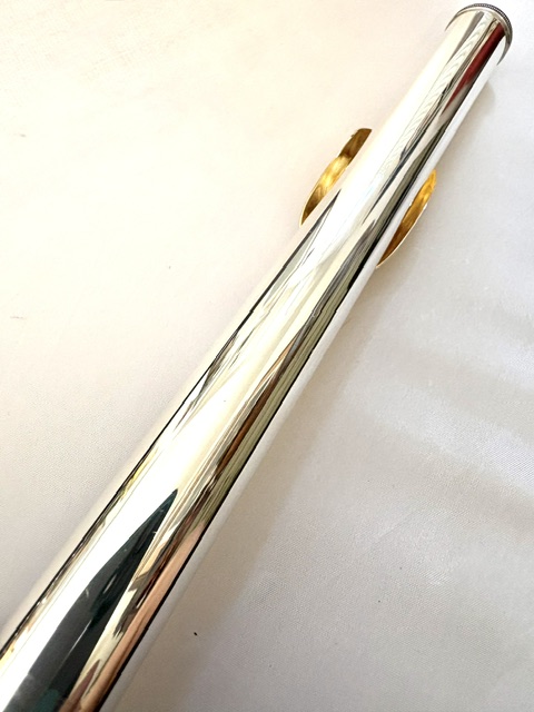 IMG_3286 Yamaha YFL-481II Solid Silver Flute, Gold Plated Lipplate, Inline G, B Foot, 1-Year Warranty!