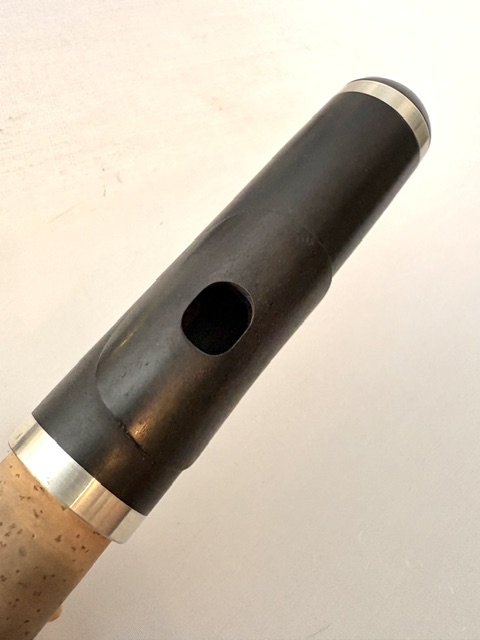 Howel Roberts Handmade African Blackwood Alto Flute Headjoint, Sterling Silver Rings/Tenon