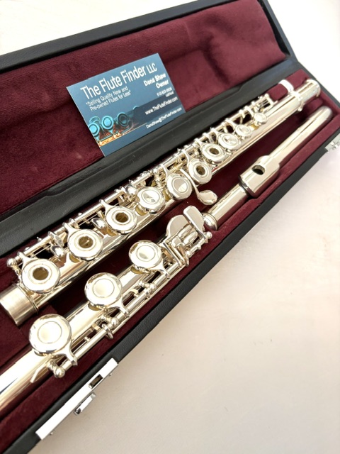 IMG_3486 Yamaha YFL-461 (=462) Solid Silver Flute, Offset G, B Foot, Serviced & 1-Year Warranty!